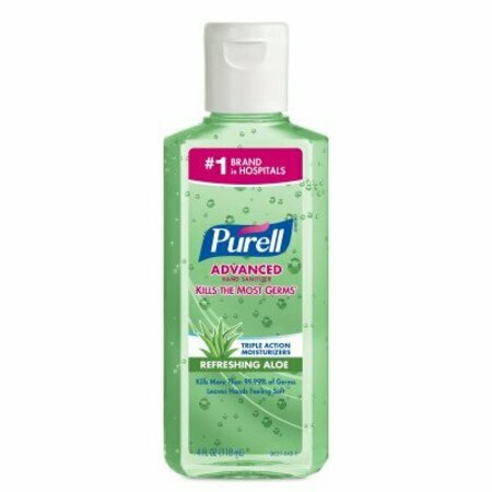 GOJO Purell Instant Hand Sanitizer Aloe 4 oz Bottle W/ Flip Cap Clear, 24PK 9631-24